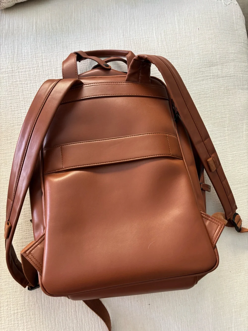 Monos Metro Backpack for Travel in Mahogany Vegan Leather